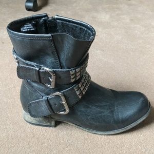 MIA Studded Buckle Ankle Boots